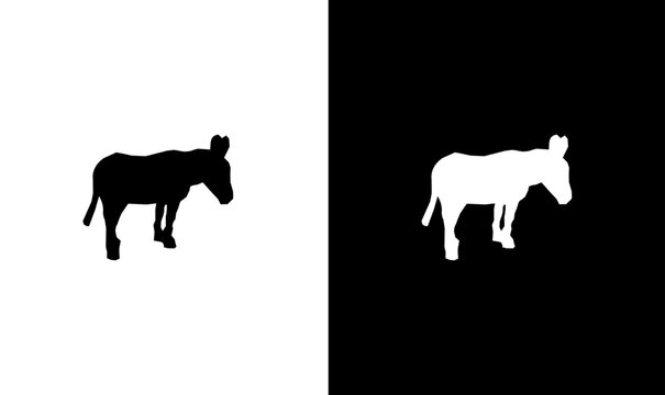 donkey silhouette vector illustration, animal silhouette vector illustration, horse, donkey, dog, silhouette, silhouettes, black, white, art, design, symbol, mammal, nature, running, animal, vector, 