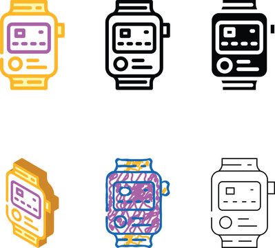 nfc payment system in watches color icon vector. nfc payment system types in watches sign. isolated symbol illustration