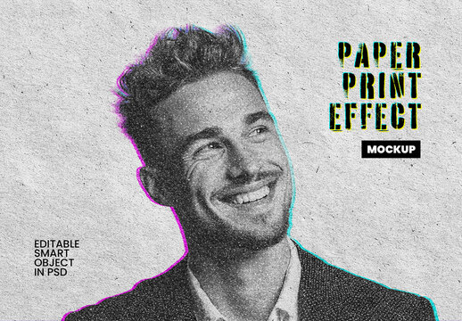 Paper Print Effect Mockup