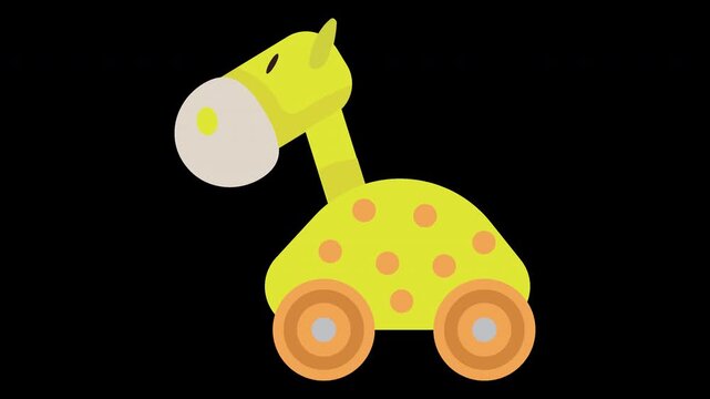 Cute Giraffe Toy Car Illustration