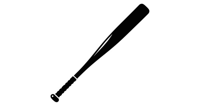 Isolated baseball bat silhouette on white background sporting goods equipment vector illustration