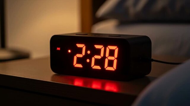 alarm clock on the counter