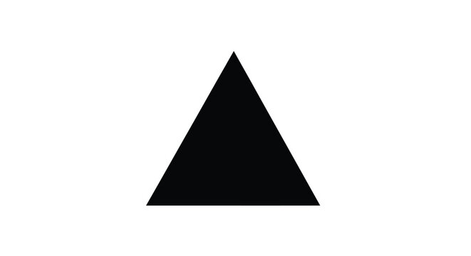 Black triangular shape against a white background simple silhouette triangle