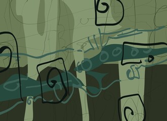 Abstract image for printing - digital painting. The picture is painted by hand on a tablet. © neurostructure