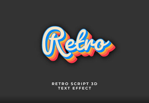 Retro Script Text Effect