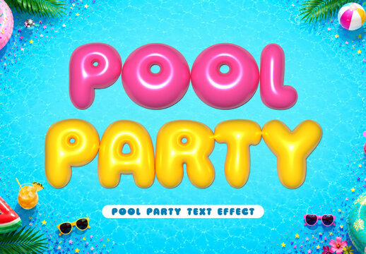 Pool Party Text Effect