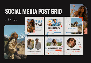 Instagram Social Media Post Grid