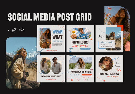 Instagram Social Media Post Grid