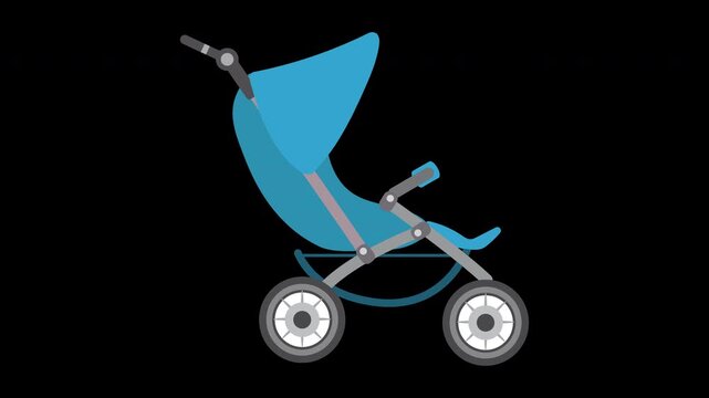 Blue Stroller Icon - Flat Design