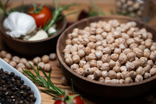 Still life of dried chickpeas