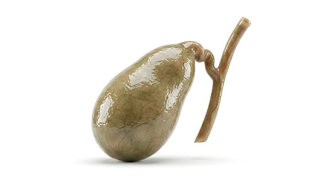 3d illustration of a human gallbladder with bile ducts isolated on white background