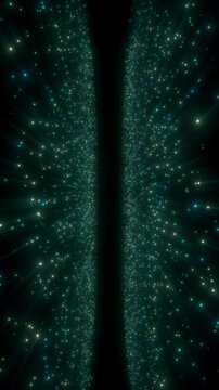 Vertical Blue Particle Portal Background with Glowing Energy Tunnel Animation 4K