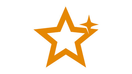 Obraz premium Bright star astronomy icon with sparkle accent, centered and isolated on white background, high contrast minimal design