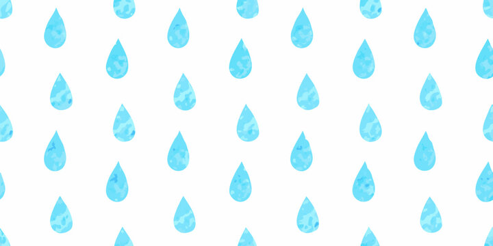 Light blue raindrop pattern on a white background seamless repeat