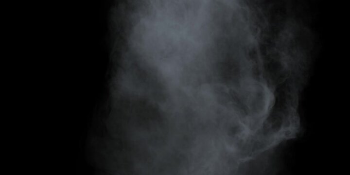 white smoke on a black background. Slow motion. Vape smoke. Vapor , fog, ice smoke cloud , realistic smoke cloud best for using in 4k composition.