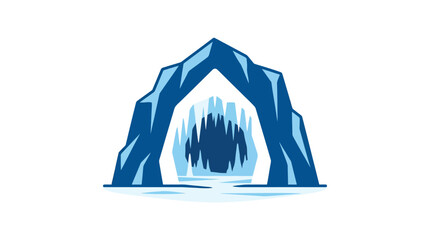 Entrance to a glowing blue ice cave glacier. © Paramount