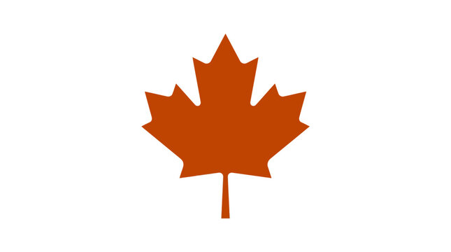 Vibrant orange maple leaf icon for seasonal autumn branding.