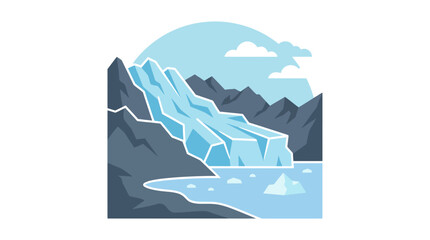 Melting glacier and arctic landscape vector illustration. © Noemi