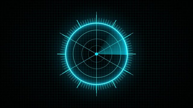 Scanning navigation radar or sonar green screen for submarines or ships of black background . Futuristic Digital Radar Scanning Animation . High-quality green radar screen scanning. NR12
