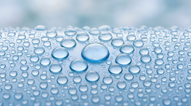 Water droplets macro photography close up of condensed moisture on a smooth surface
