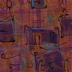 Abstract image for printing - digital painting. The picture is painted by hand on a tablet. © neurostructure