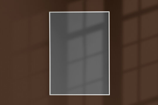 Minimalist poster with window shadows, suitable as mockup