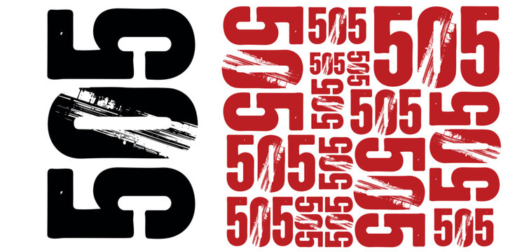 505 Number Typography Background for Racing Sports Design