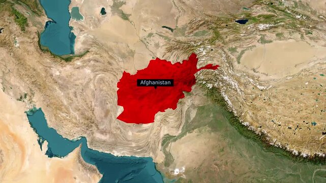 Afghanistan map animation , 4k zoom and motion 