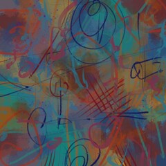 Abstract image for printing - digital painting. The picture is painted by hand on a tablet. © neurostructure