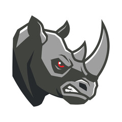 Fototapeta premium Angry rhino head mascot logo design for illustration graphic design.