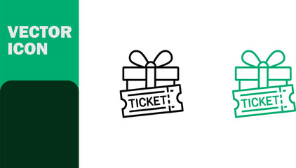 Naklejka premium Minimalist Gift Present With Ticket Icon for Gifting or Promotional Campaigns