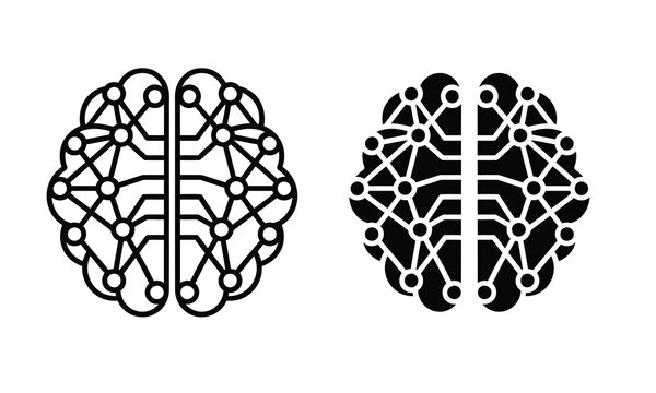 artificial intelligence, AI logo, brain logo, neural network, machine learning, AI icon, technology logo, digital brain, AI chip, vector icon.