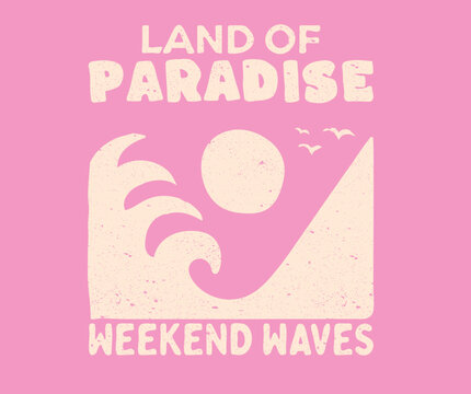 Summer good vibes vector graphic design for apparel, stickers, posters, background and others. Land of paradise artwork. Abstract wave graphic print design.