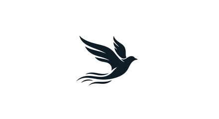 Fototapeta premium Elegant Silhouette Of A Bird In Flight