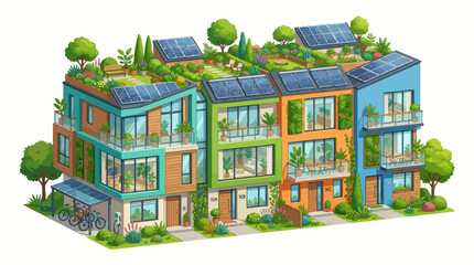 Fototapeta premium Eco friendly residential building design concept.