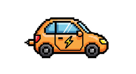 Fototapeta premium Electric Car Side View Illustration.