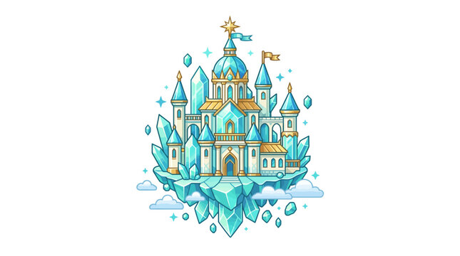 Fantasy Ice Castle Architecture Design.