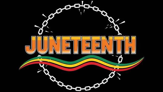 Juneteenth Celebration Logo with Broken Chains