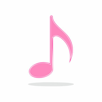 Pink musical eighth note symbol