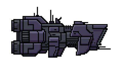 Fototapeta premium Futuristic spaceship with metallic surface.