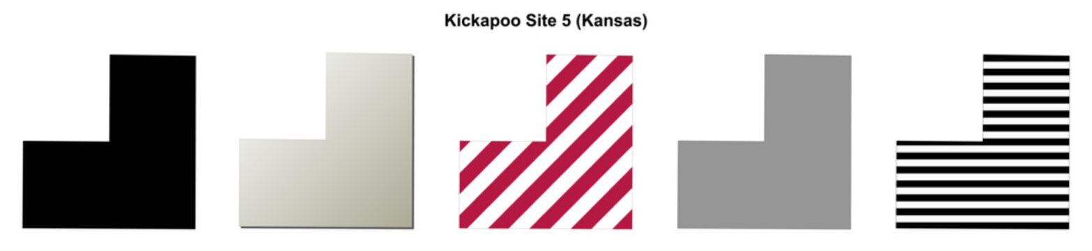 Kickapoo Site 5 (Kansas) blank outline map set