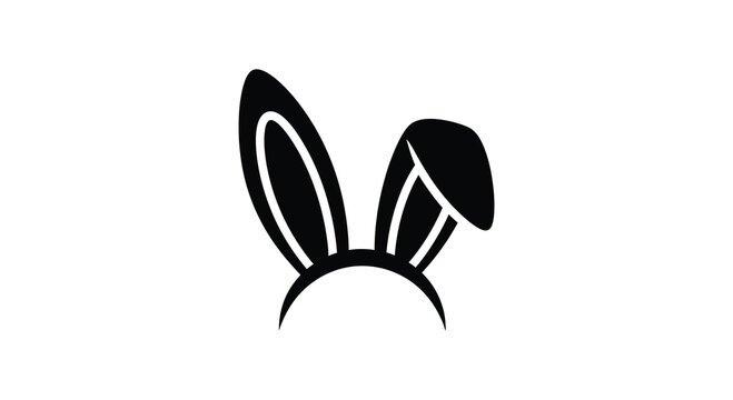 Rabbit ears headband black silhouette animal bunny