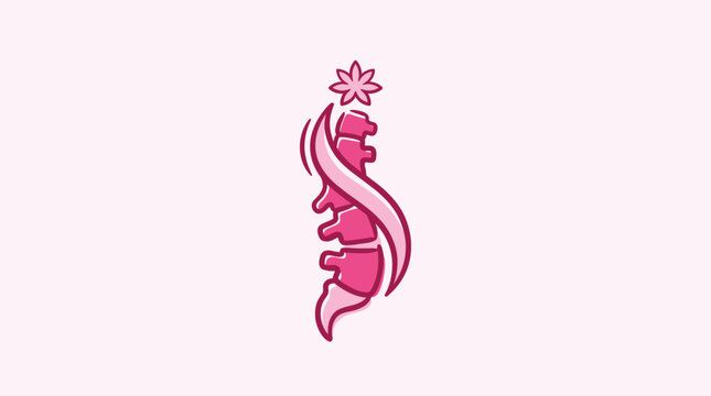 A pink spine with a flower on top in a whimsical design on a light pink background