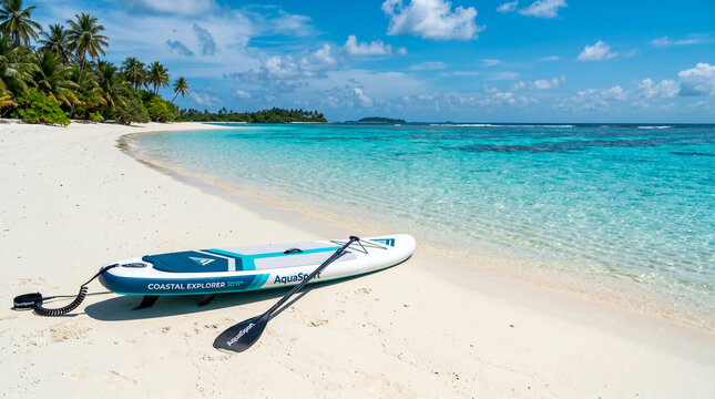 Tabla de paddle surf asociada a actividades deportivas y turismo veraniego.
