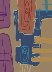 Abstract image for printing - digital painting. The picture is painted by hand on a tablet. © neurostructure