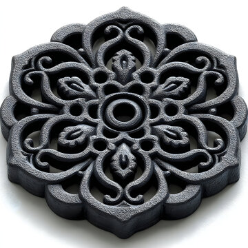 Elegant round floral drain cover intricate pattern decorative bathroom accessory design Images