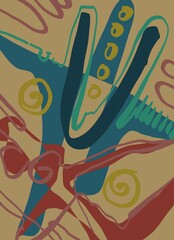Abstract image for printing - digital painting. The picture is painted by hand on a tablet. © neurostructure