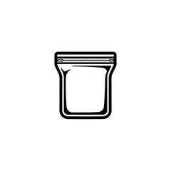 Black and white illustration of resealable zipper pouch © Pabitra