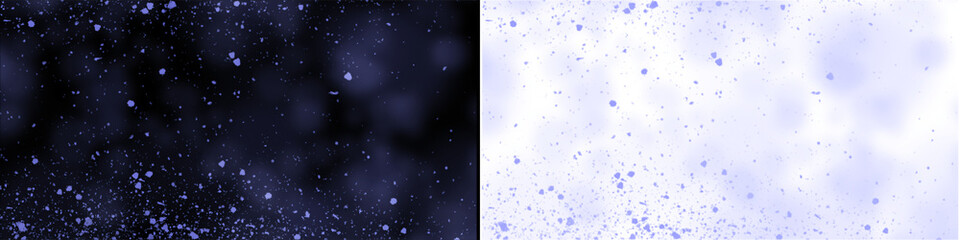 Fototapeta premium Blue specks floating on dark background with subtle glow and bokeh effect soft ethereal particles for design overlay.