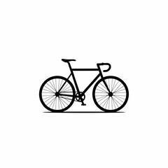 Fototapeta premium Black bicycle icon on white background simple bike silhouette